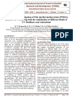 Comprehensive Investigation of Poly (Methyl Methacrylate) (PMMA) Polymer For Weathering With The Combination of Different Blends of UV Stabilizers and Antioxidant