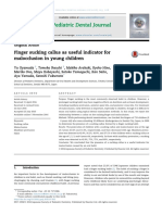 Pediatric Dental Journal: Finger Sucking Callus As Useful Indicator For Malocclusion in Young Children