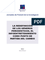 Redefinicion de Géneros Periodisticos - Infoentertenimiento Sara Ortells