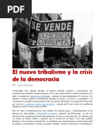 El Nuevo Tribalismo y La Crisis de La Democracia