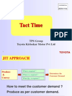 Tact Time: TPS Group Toyota Kirloskar Motor PVT LTD