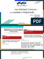 Slides Transtornos Mentais Comuns - Ansiedade e Depressão