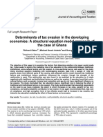 Determinants of Tax Evasion in The Developing Economies: A Structural Equation Model Approach of The Case of Ghana