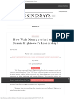 How Walt Disney Evolved Under Dennis Hightower's Leadership Business Articles