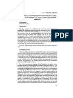 Presidential Suspensive Veto Decision-Making Practice in Latvia Valdis Zatlers and Andris Bērziņš