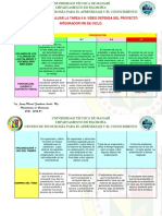 Rubrica para Calificar La Tarea 8 Video Defensa Del Proyecto Integrador Fin de Ciclo