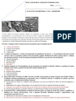 Avaliação de História Imperialismo, Primeira Guerra e Revolução Russa - Gabarito