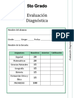 Examen Diagnostico 5to Grado