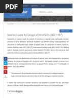 Seismic Loads For Design of Structures (UBC-1997) - EngineersBay