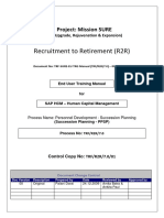 End User Training Manual: Process Name: Personnel Development - Succession Planning