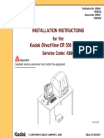 Installation Instructions For The: Kodak Directview CR 500 System