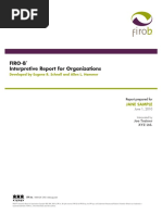 Firo-B Interpretive Report For Organizations: Developed by Eugene R. Schnell and Allen L. Hammer