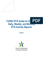 TXDMV Rts Guide For Running Daily, Weekly, and Monthly Rts Activity Reports