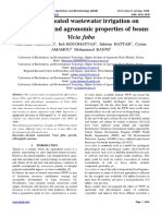 Effect of Treated Wastewater Irrigation On Physiological and Agronomic Properties of Beans Vicia Faba