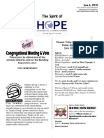 Jun 6 2010 Spirit of Hope Newsletter, Hope Evangelical Lutheran Church