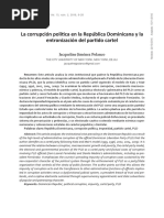 La Corrupción Política en La República Dominicana y La Entronización Del Partido Cartel - Jacqueline Jiménez Polanco