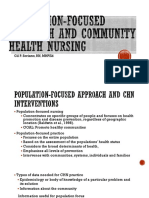 Population Focused Approach and CHN Interventions