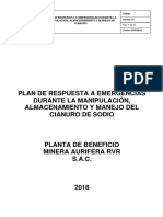 Plan de Respuesta A Emergencias Manipulacion Almacenamiento Manejo Cianuro