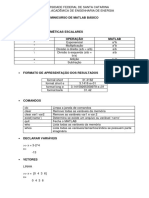 MATLAB BASICO - Resumo e Exercícios