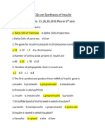 MCQs On Synthesis of Insulin