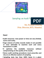 Sampling-An Audit Tool: Presented by Mr. Preman Dinaraj, Prin. Director, RTI, Mumbai