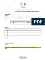 Attachment 1: Attendance Confirmation & Questions Form: Jeff Lehrmann