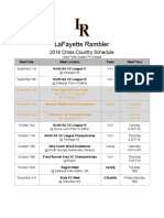 2018 XC Schedule