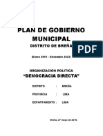 Plan de Gobierno Democracia Directa Breña