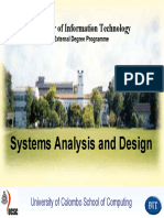 Systems Analysis and Design: Bachelor of Information Technology