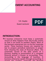 Management Accounting: S.K. Gupta Guest Lecturer