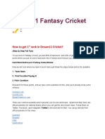 Fantasy Cricket and Football Tips and Tricks English PDF