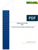 Relatório de Gestão 2011 SGTES