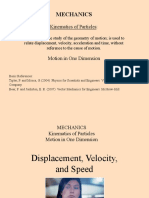 Mechanics: Kinematics of Particles