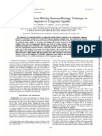 Analysis Blotting (Immunoblotting) Technique: of in Diagnosis of Congenital Syphilis