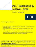 Unit 11 - Lesson 4 - Proportional Progressive Regressive Taxes