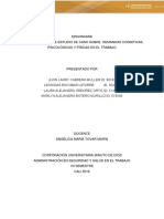 Actividad 9 Informe Estudio de Caso Sobre Demandas Cognitivas, Psicológicas y Físicas en El Trabajo