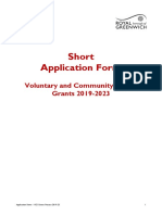 Short Application Form: Voluntary and Community Sector Grants 2019-2023