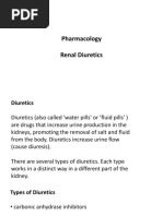 Pharmacology Renal Diuretics