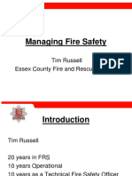 Managing Fire Safety: Tim Russell Essex County Fire and Rescue Service