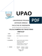 Cálculo Numérico de Trayectorias Orbitales