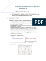 Mediciones de Corriente Alterna Con El Voltímetro y Osciloscopio