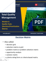 TQM - 601 Module 6 - Quality Tools - Decision-Prioritization Matrix