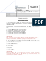 Lista de Exercício - Propriedades Periódicas e Ligações Químicas Comentada PDF