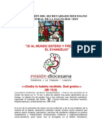 Programación Del Secretariado Pastoral de La Salud 2018 2019 PDF