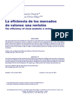 La Eficiencia de Los Mercados de Valores Una Revisión PDF