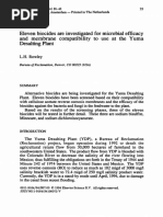 Eleven Biocides and Membrane Desalting Plant Are Investigated For Microbial Efficacy Compatibility To Use at The Yuma