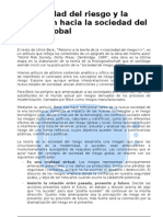 La Sociedad Del Riesgo y La Evolución Hacia La Sociedad Del Riesgo Global