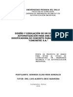 Diseño y Simulación de Un Sistema de Automatización para Una Planta Dosificadora de Concreto