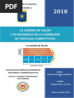 Cadena de Valor y Su Incidencia en La Formación de Ventajas Competitivas.