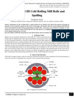 Review On 20 HI Cold Rolling Mill Rolls and Spalling